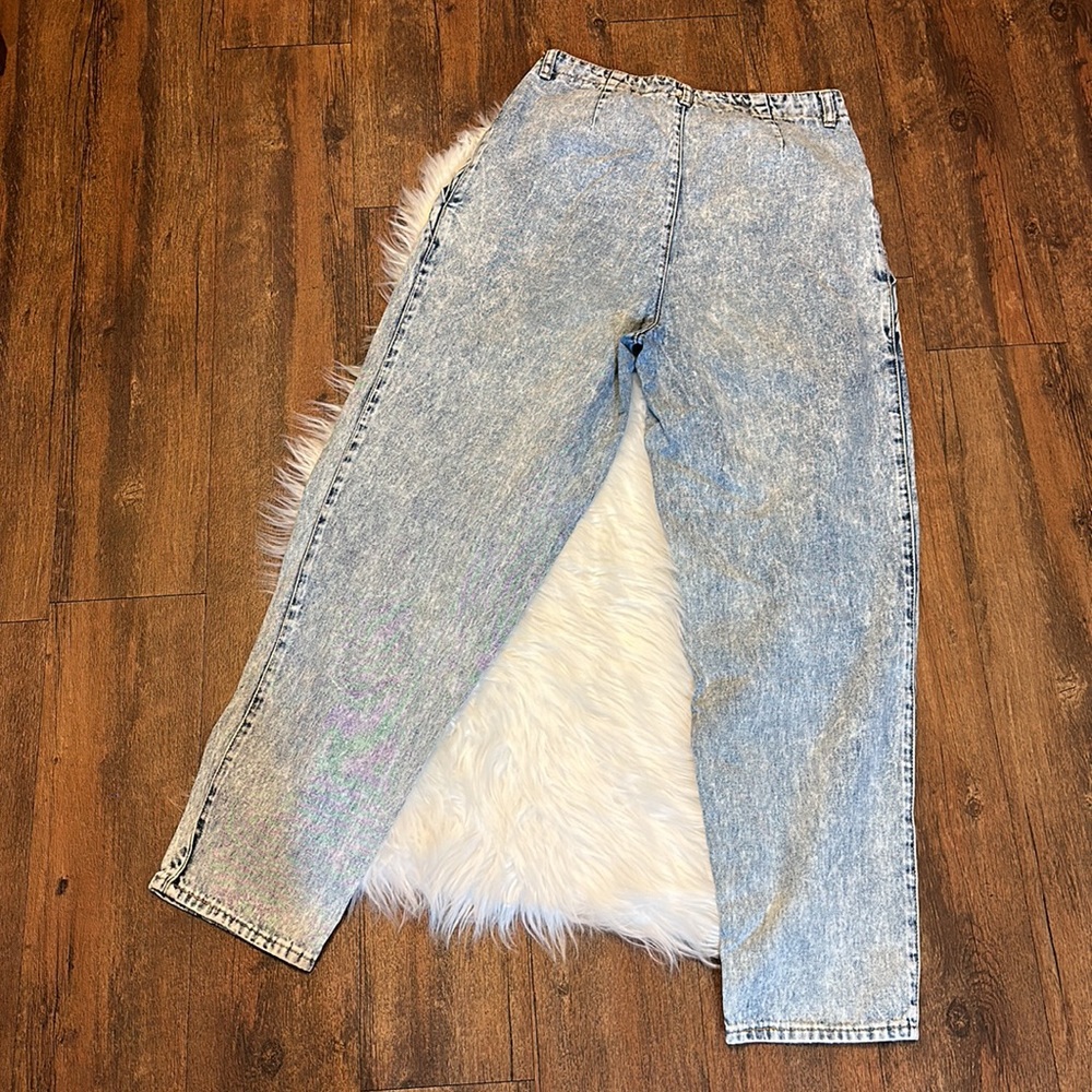Rose Denim Vintage Retro Acid Vintage Wash High Waisted Jeans - Picture 4 of 7